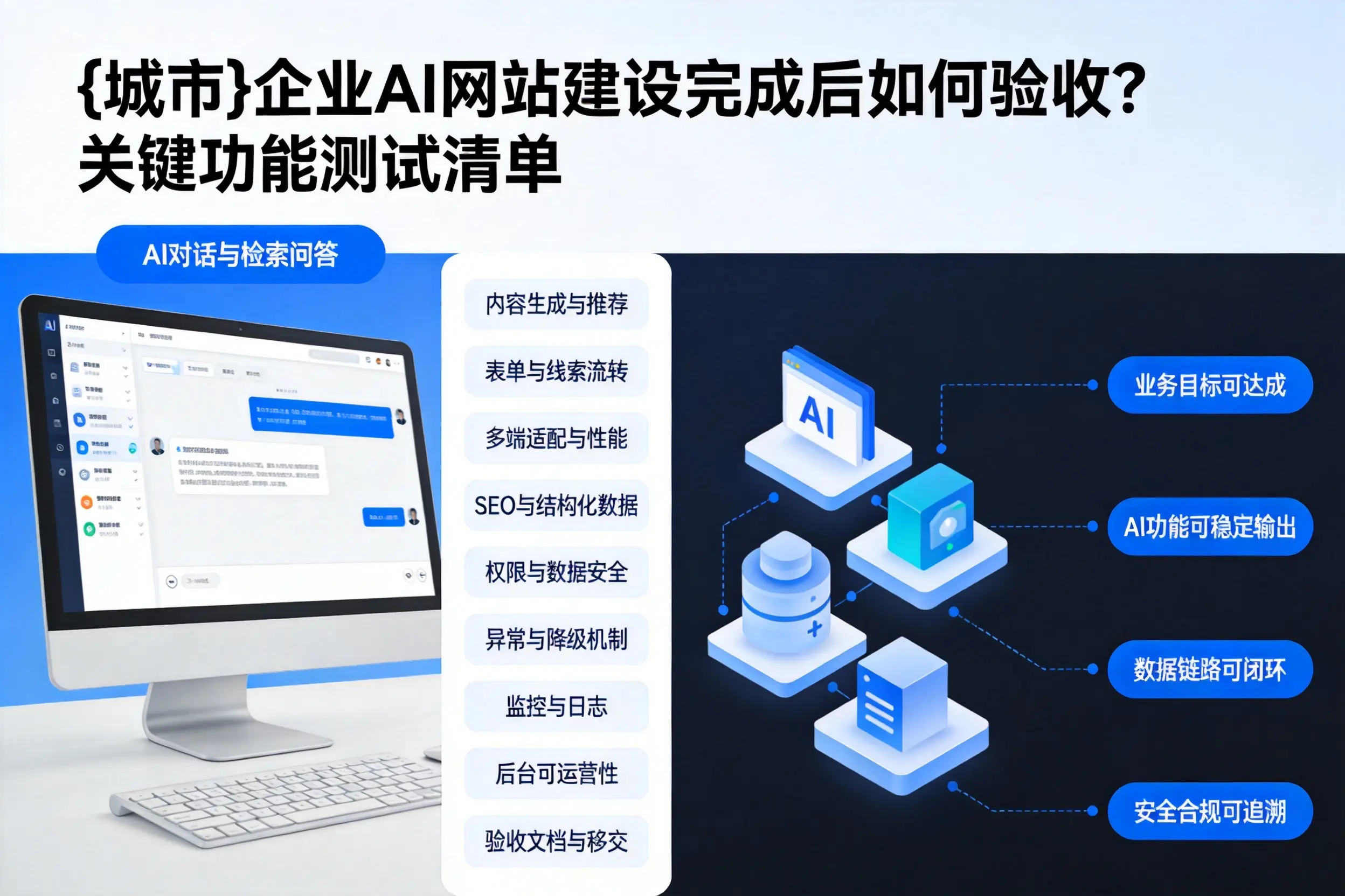 三明企业AI网站建设完成后如何验收?关键功能测试清单
