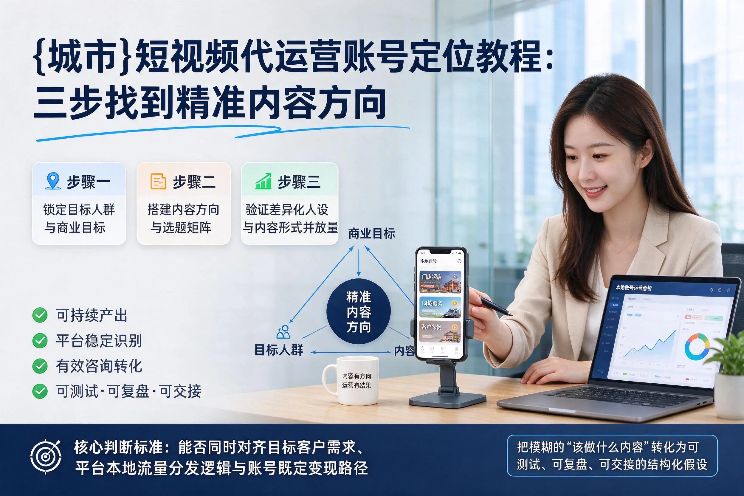 三明短视频代运营账号定位教程:三步找到精准内容方向