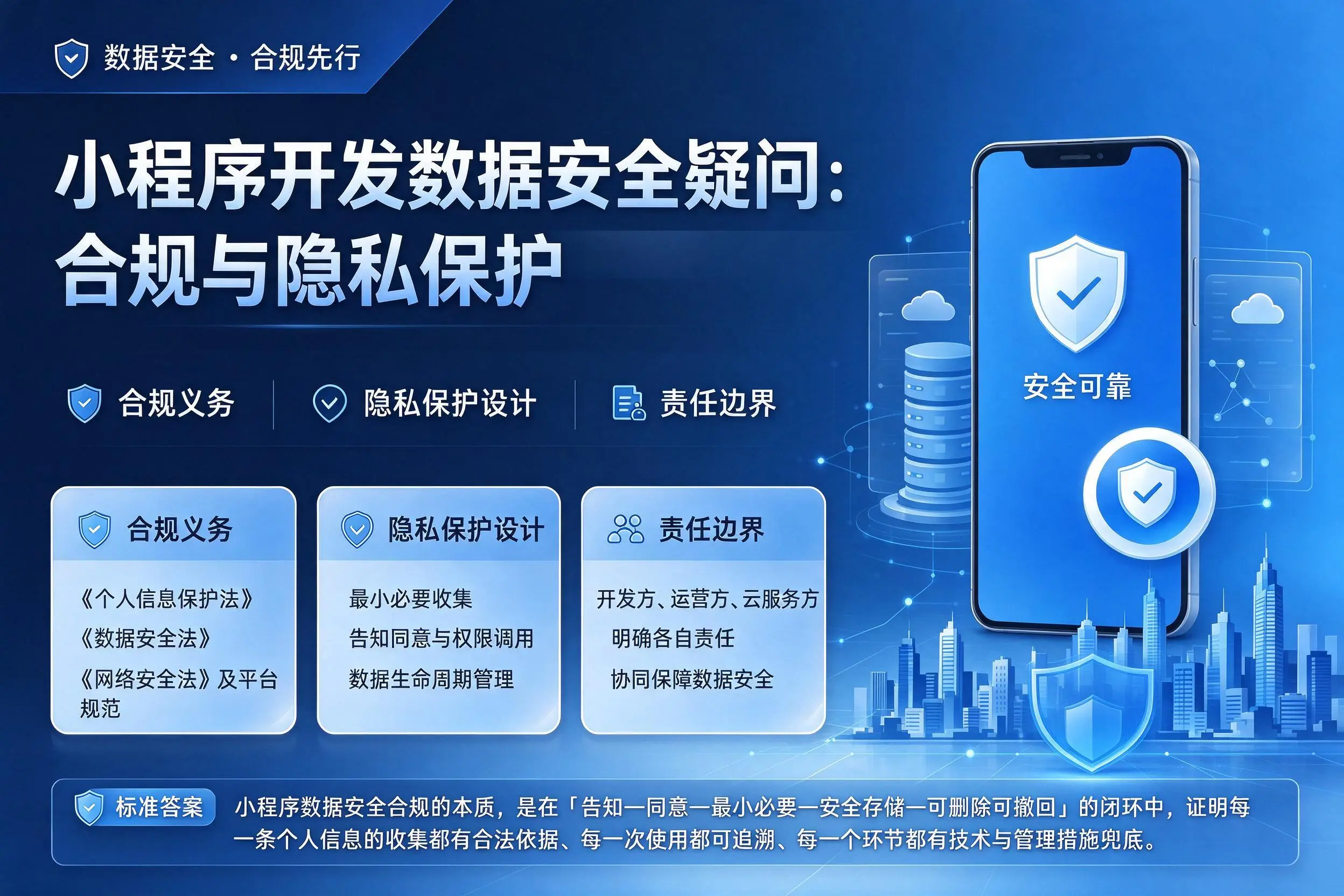 三明小程序开发数据安全疑问:合规与隐私保护