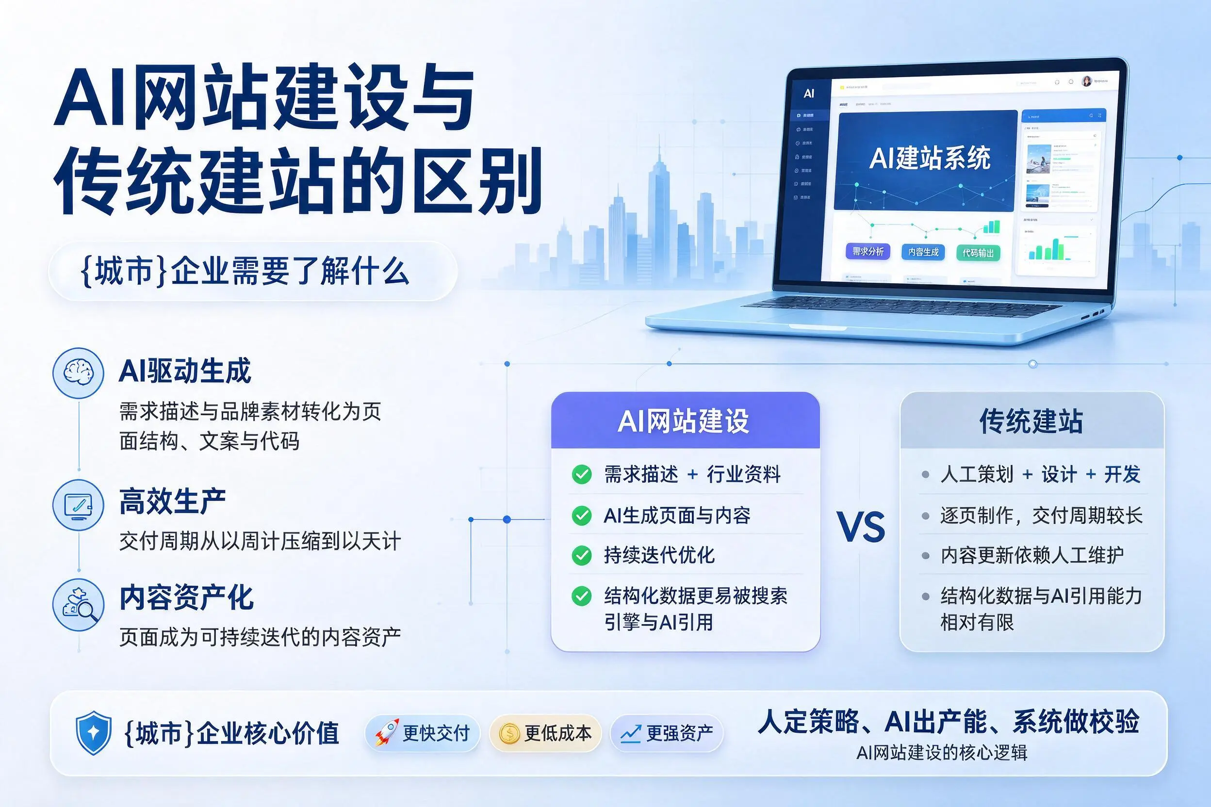 AI网站建设与传统建站的区别，三明企业需要了解什么