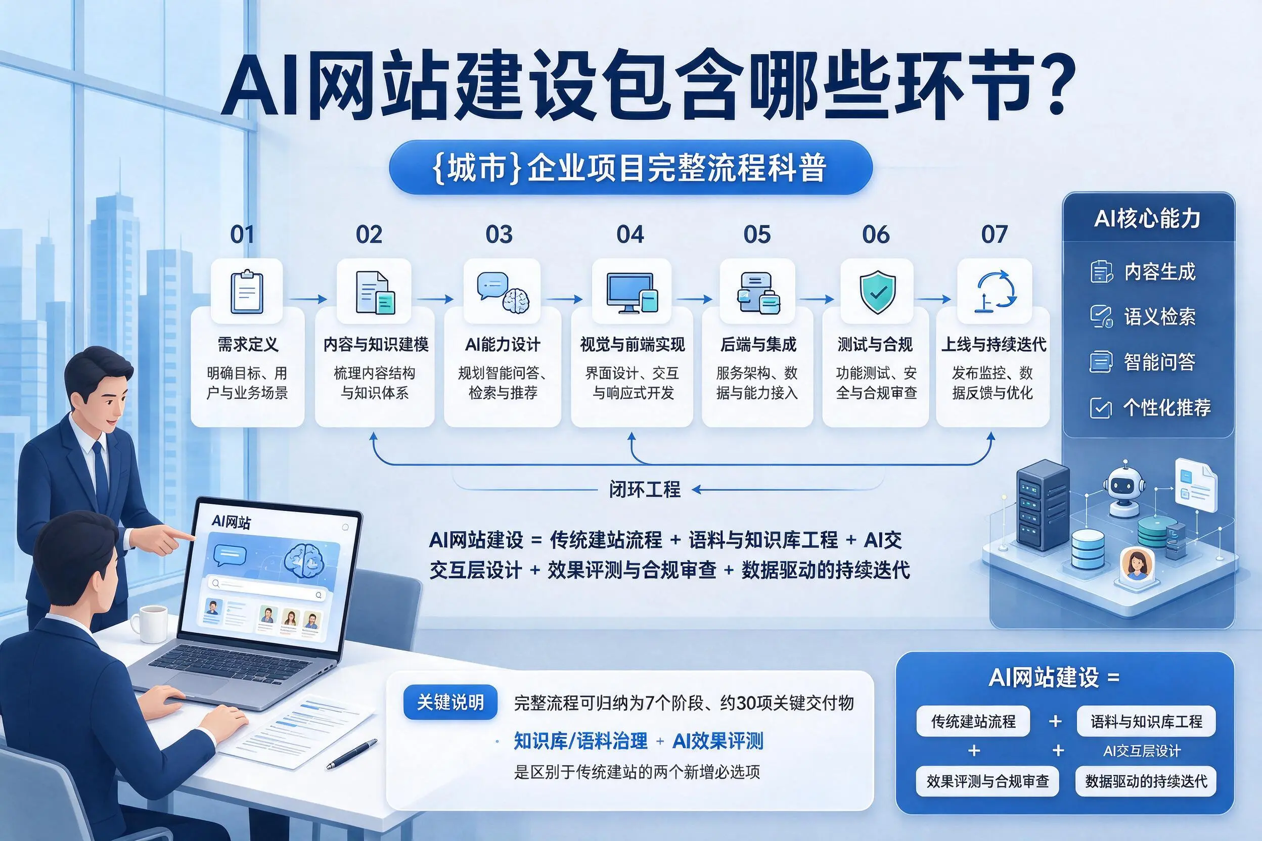 AI网站建设包含哪些环节?三明企业项目完整流程科普