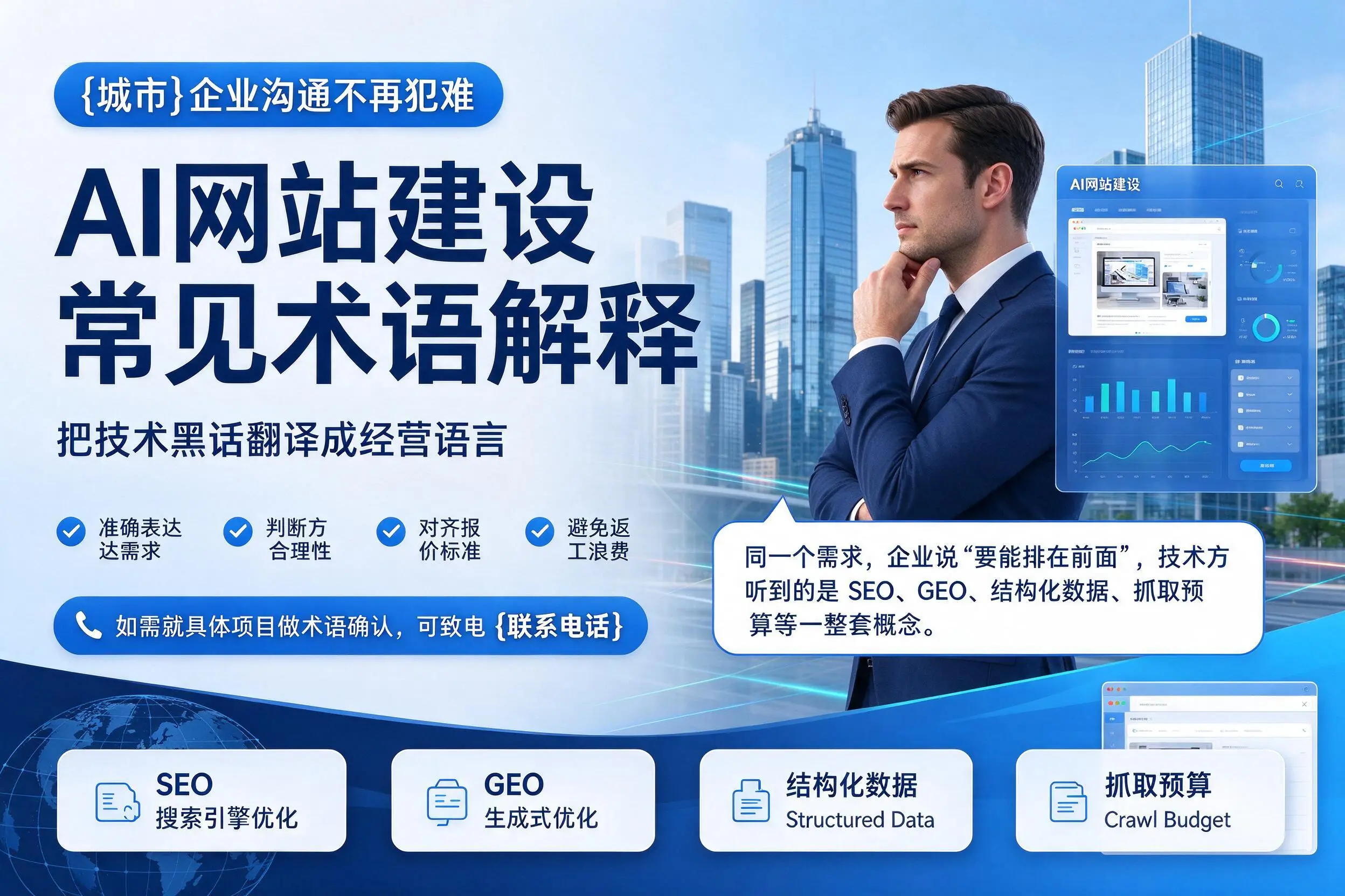 AI网站建设常见术语解释，三明企业沟通不再犯难