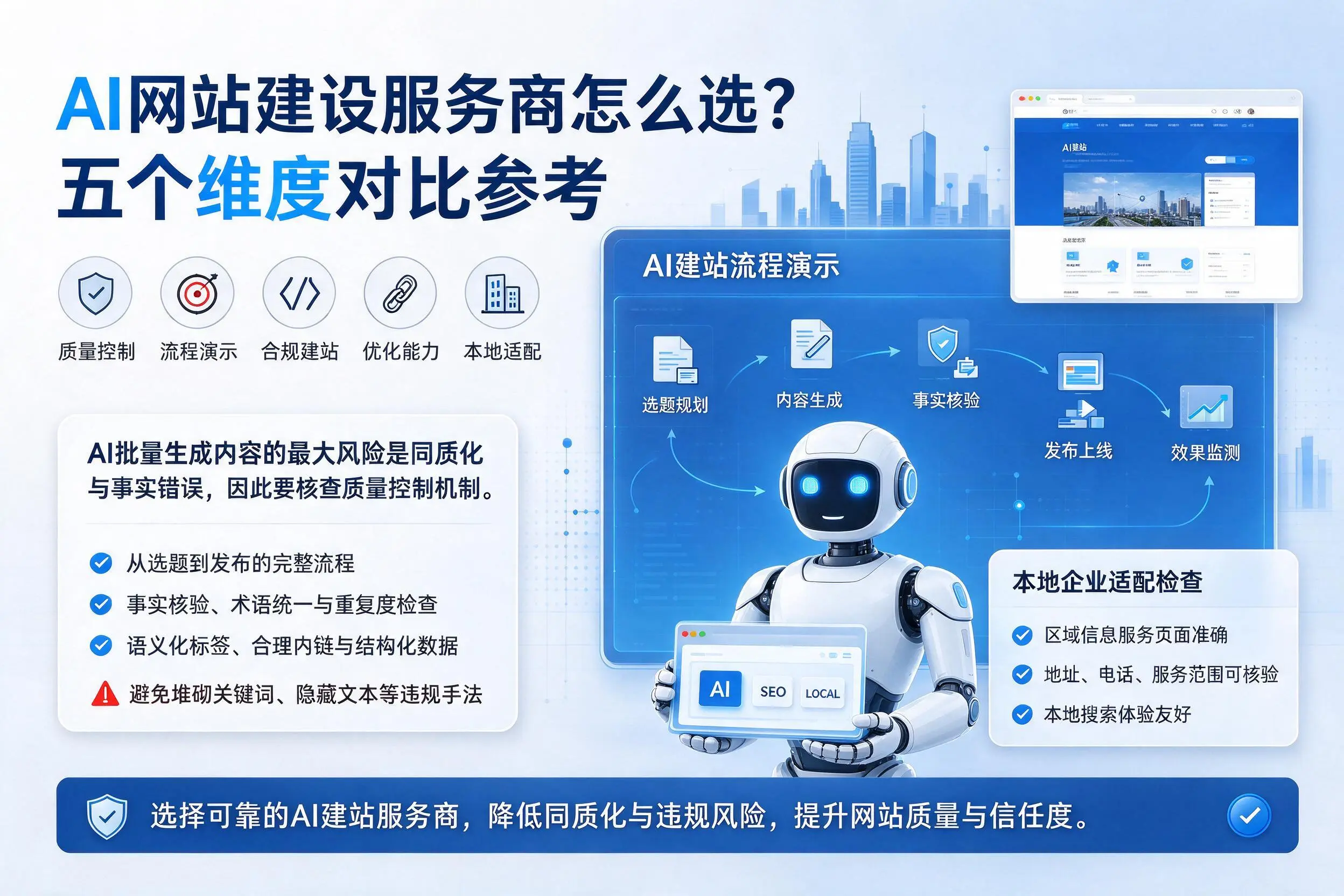 三明AI网站建设服务商怎么选？五个维度对比参考