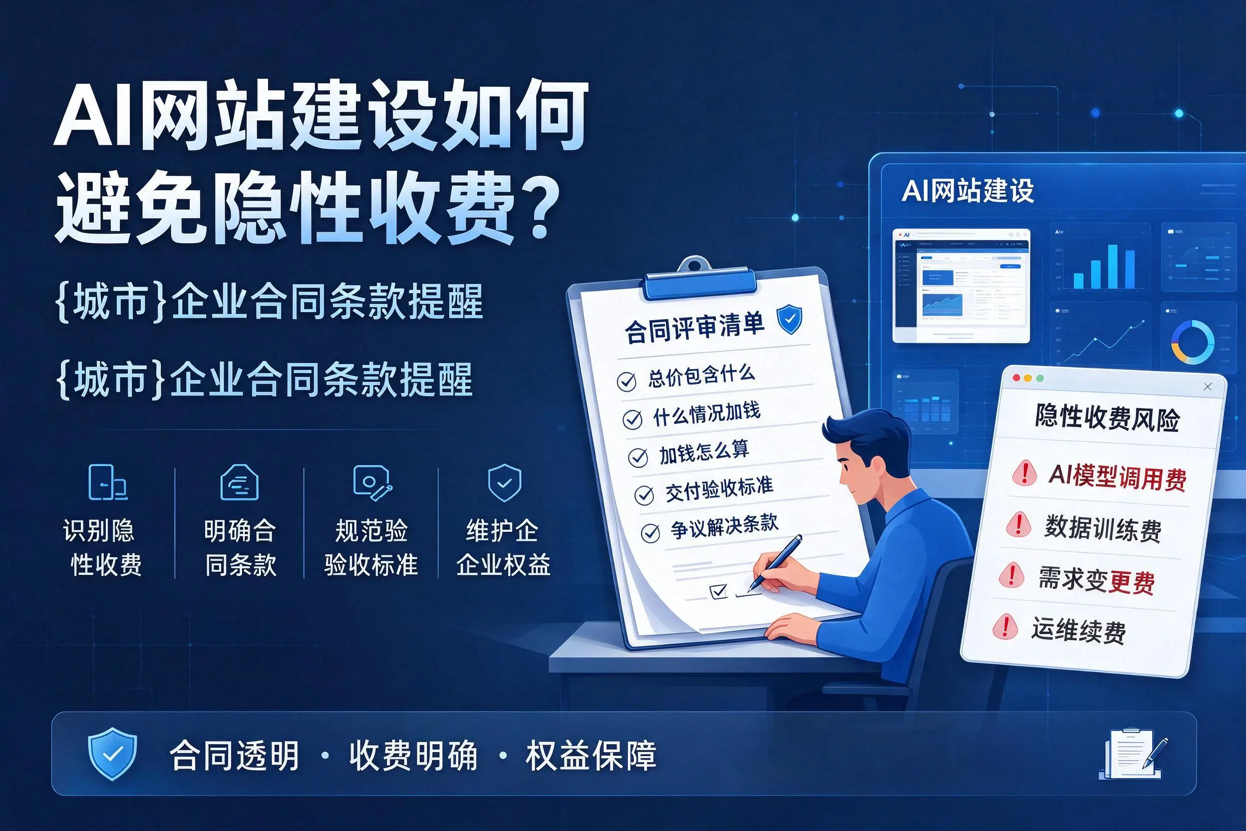 AI网站建设如何避免隐性收费？三明企业合同条款提醒